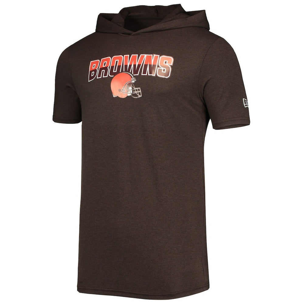 Cleveland Browns New Era Team Brushed Hoodie T-Shirt Heathered Brown - NFL