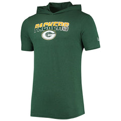 Green Bay Packers New Era Team Brushed Hoodie T-Shirt Heathered Green - NFL