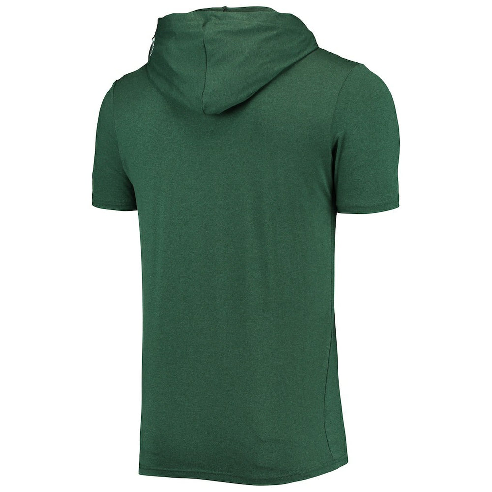 Green Bay Packers New Era Team Brushed Hoodie T-Shirt Heathered Green - NFL