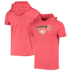 San Francisco 49ers New Era Team Brushed Hoodie T-Shirt Heathered Red - NFL