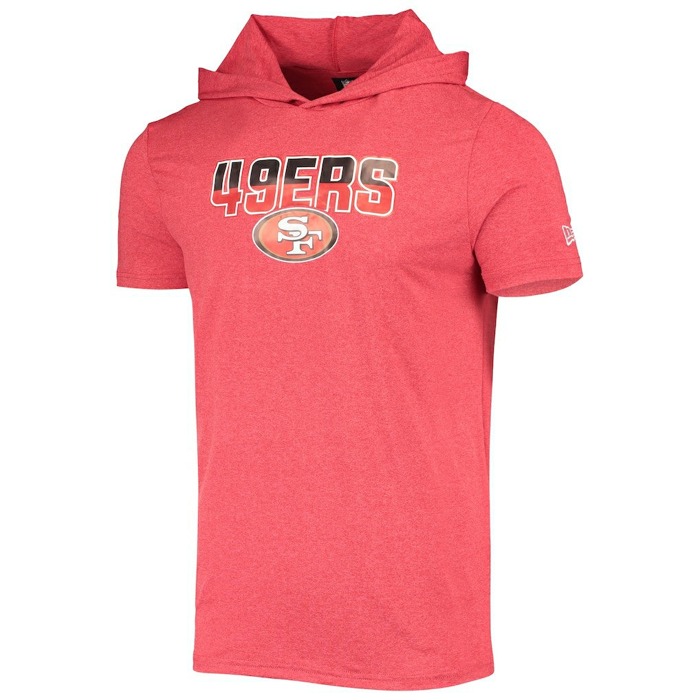 San Francisco 49ers New Era Team Brushed Hoodie T-Shirt Heathered Red - NFL