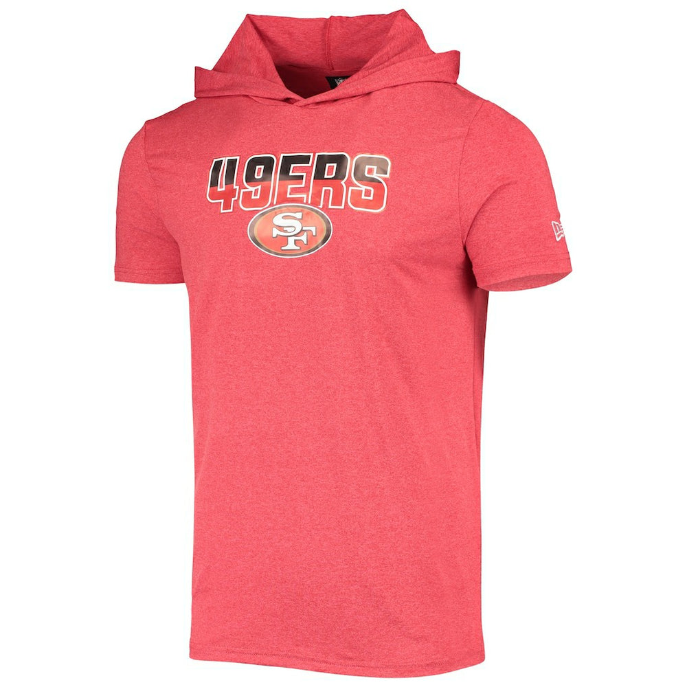 San Francisco 49ers New Era Team Brushed Hoodie T-Shirt Heathered Red - NFL