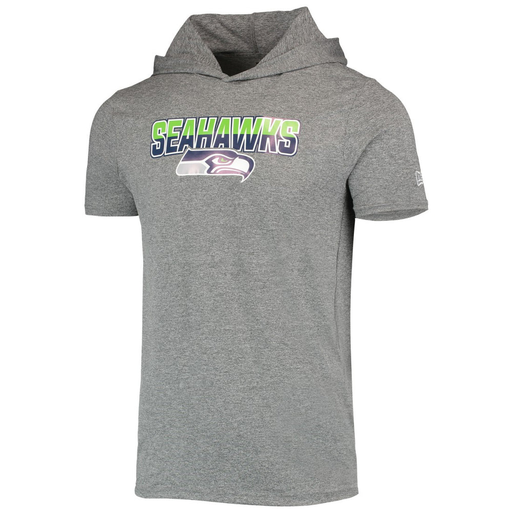 Seattle Seahawks New Era Team Brushed Hoodie T-Shirt Heathered Gray - NFL
