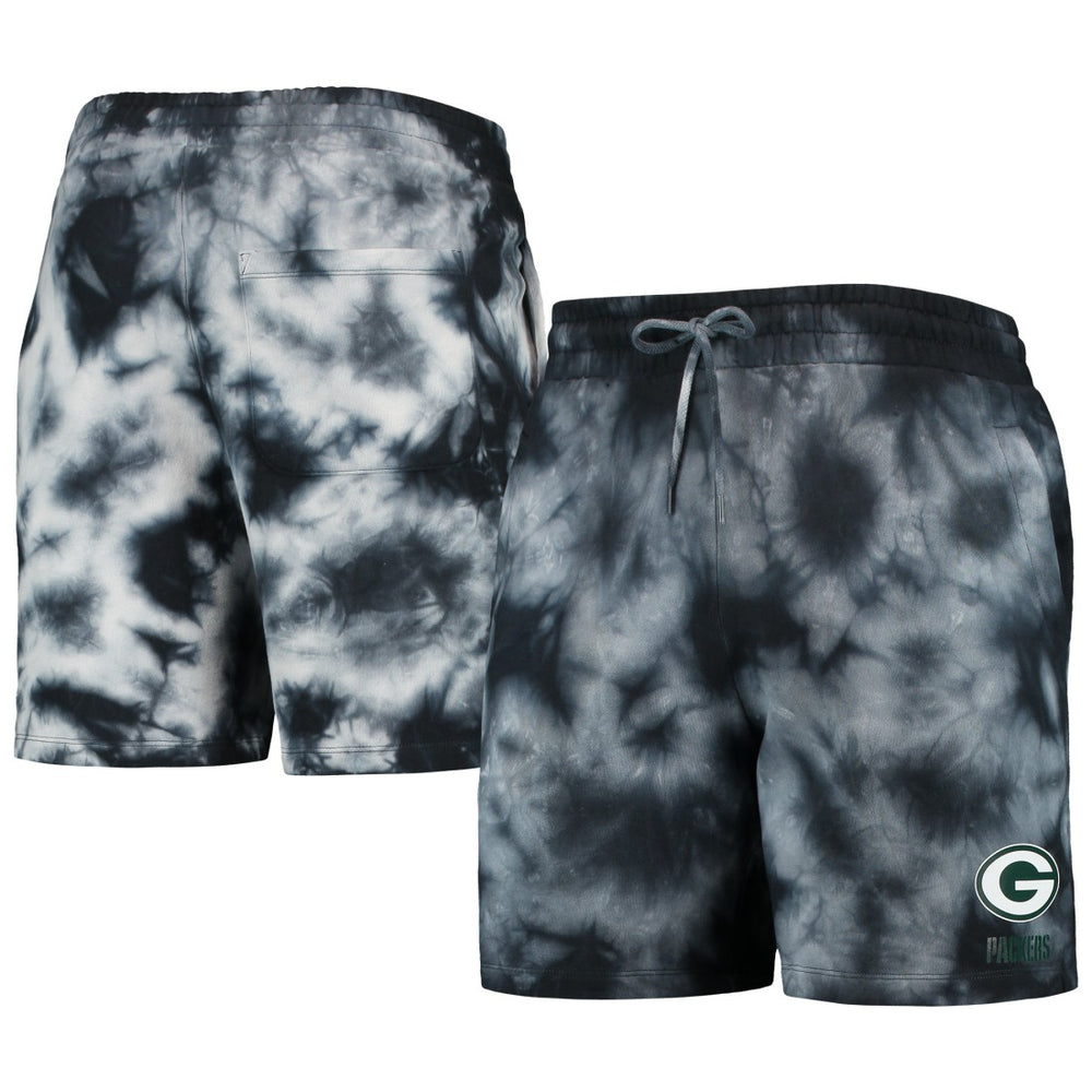 Green Bay Packers New Era Tie-Dye Shorts Black - NFL