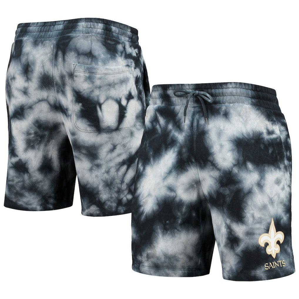New Orleans Saints New Era Tie-Dye Shorts Black - NFL