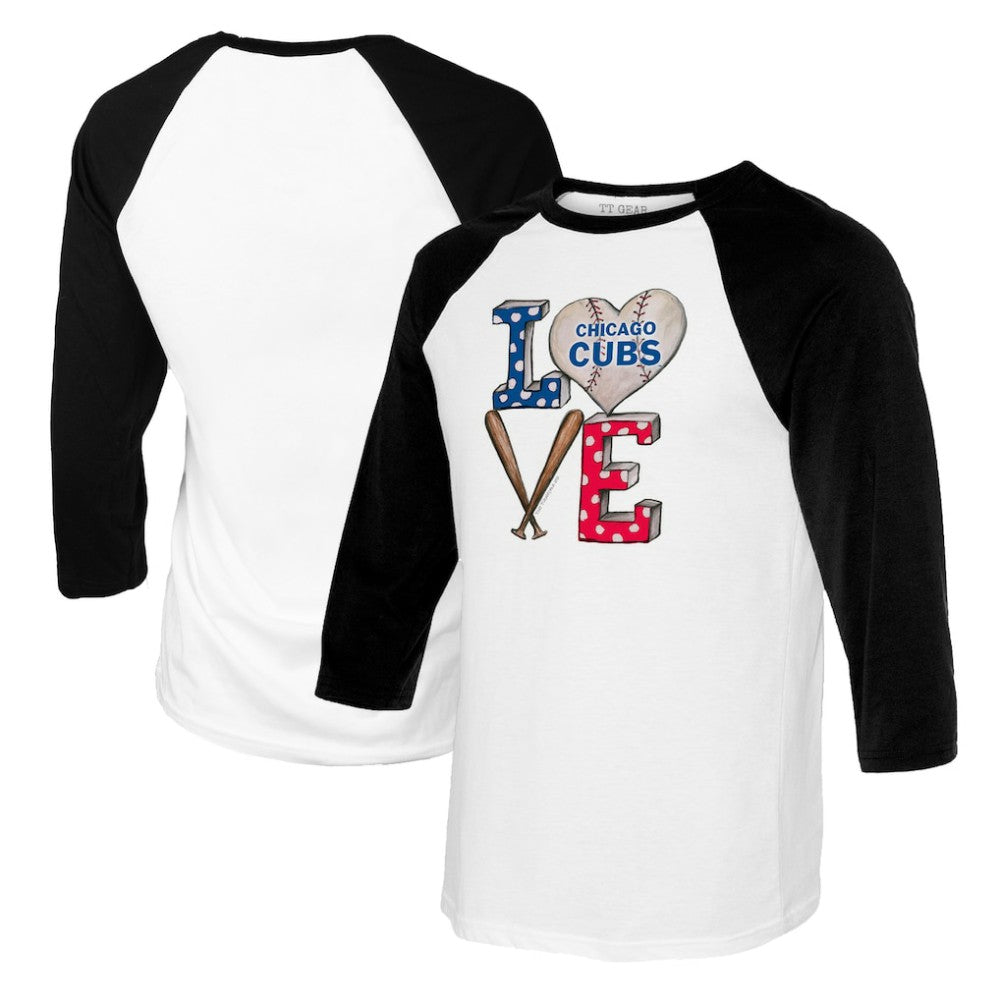 Chicago Cubs Tiny Turnip Women's Baseball Love Raglan 3/4-Sleeve T-Shirt Online