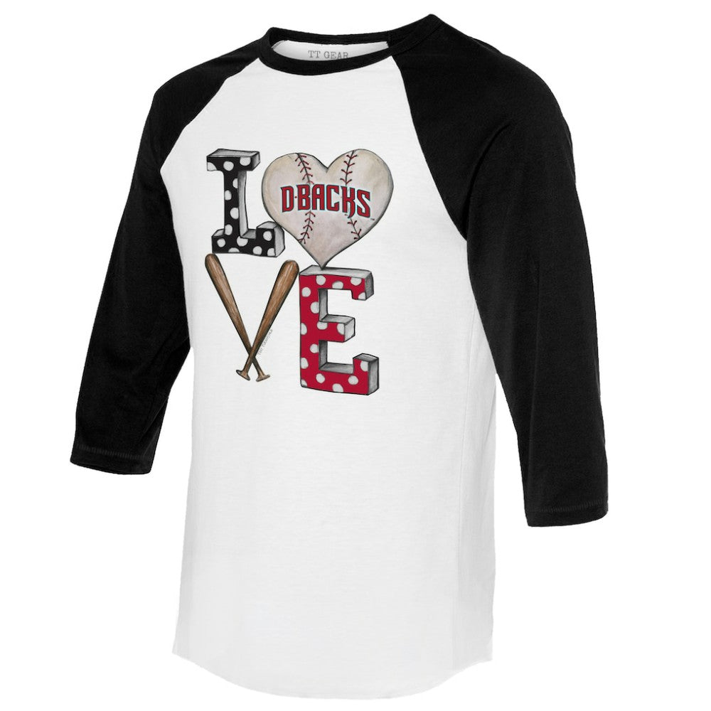 Arizona Diamondbacks Tiny Turnip Women's Baseball Love Raglan 3/4-Sleeve T-Shirt Online