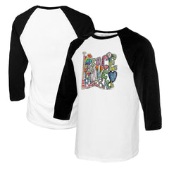 Seattle Mariners Tiny Turnip Women's Peace Love Baseball 3/4-Sleeve Raglan T-Shirt Online