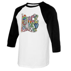 Seattle Mariners Tiny Turnip Women's Peace Love Baseball 3/4-Sleeve Raglan T-Shirt Online