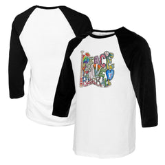 Texas Rangers Tiny Turnip Women's Peace Love Baseball 3/4-Sleeve Raglan T-Shirt Online