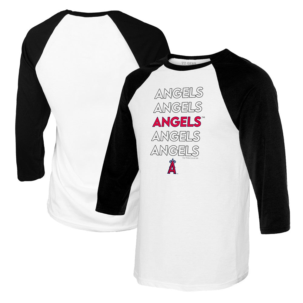 Los Angeles Angels Tiny Turnip Women's Stacked 3/4-Sleeve Raglan T-Shirt discount