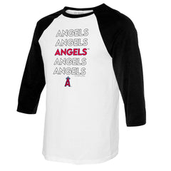 Los Angeles Angels Tiny Turnip Women's Stacked 3/4-Sleeve Raglan T-Shirt discount
