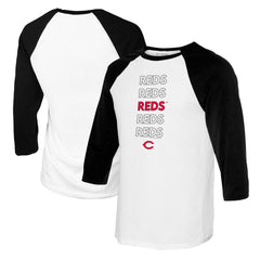 Cincinnati Reds Tiny Turnip Women's Stacked 3/4-Sleeve Raglan T-Shirt Clearance