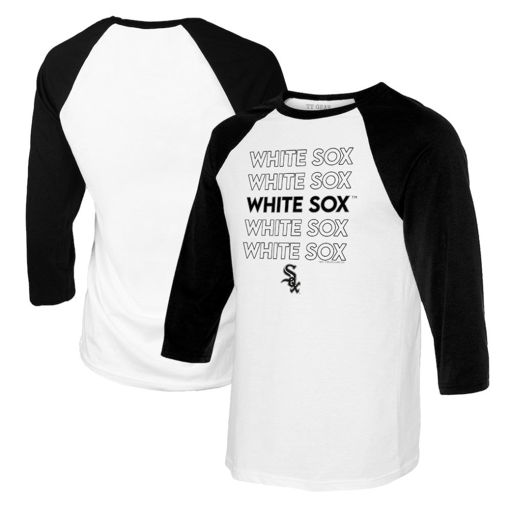 Chicago White Sox Tiny Turnip Women's Stacked 3/4-Sleeve Raglan T-Shirt On Sale