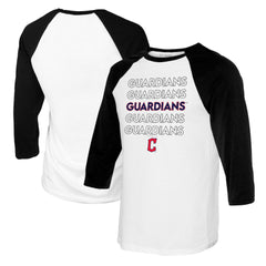 Cleveland Guardians Tiny Turnip Youth Stacked Raglan 3/4 Sleeve T-Shirt Sale