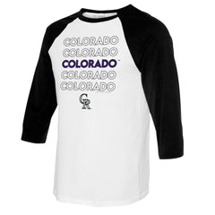 Colorado Rockies Tiny Turnip Youth Stacked Raglan 3/4 Sleeve T-Shirt Sale