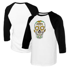 San Diego Padres Tiny Turnip Youth Sugar Skull Raglan 3/4 Sleeve T-Shirt Sale