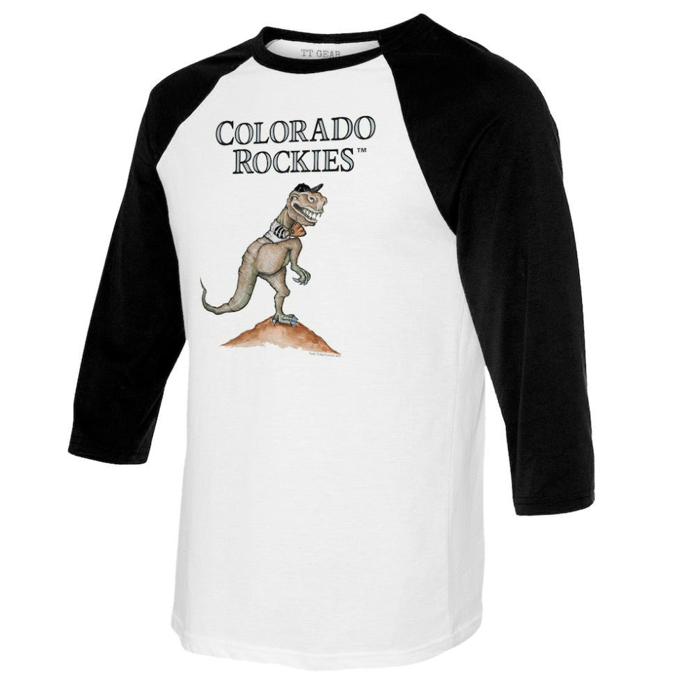 Colorado Rockies Tiny Turnip Youth TT Rex Raglan 3/4 Sleeve T-Shirt On Sale