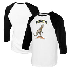 Milwaukee Brewers Tiny Turnip Youth TT Rex Raglan 3/4 Sleeve T-Shirt On Sale
