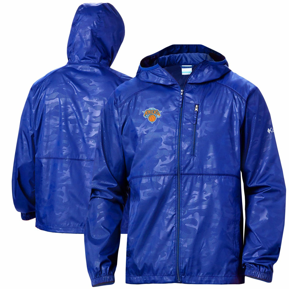 Columbia - New York Knicks Camo Flash Forward Full-Zip Windbreaker Jacket - Blue