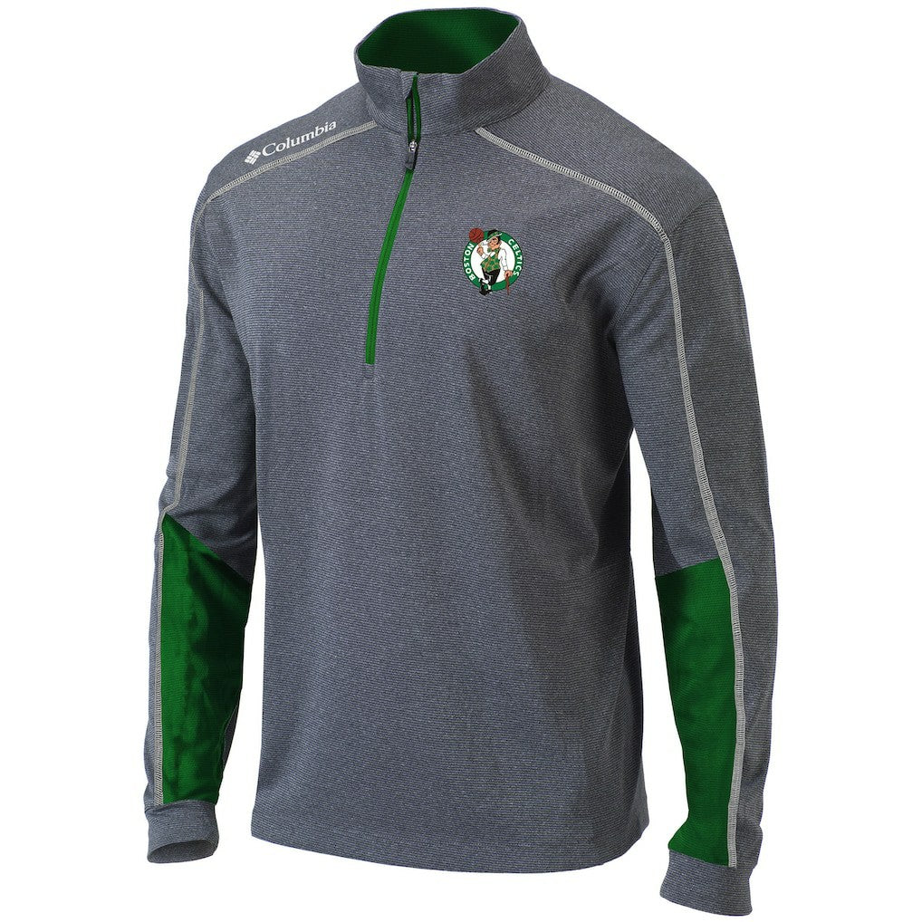 Columbia - Boston Celtics Omni-Wick Shotgun 2.0 Quarter-Zip Pullover Top - Heathered Gray/Green