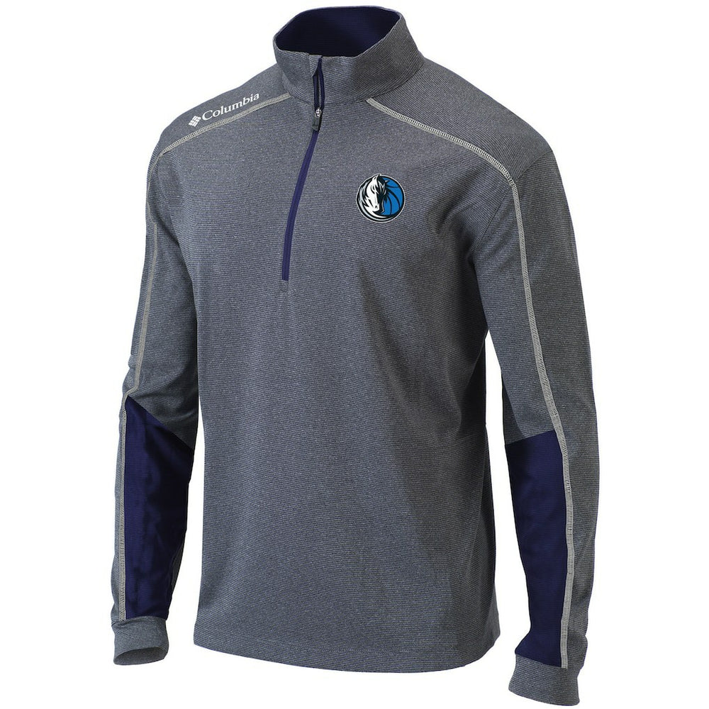 Columbia - Dallas Mavericks Omni-Wick Shotgun 2.0 Quarter-Zip Pullover Top - Heathered Gray/Navy