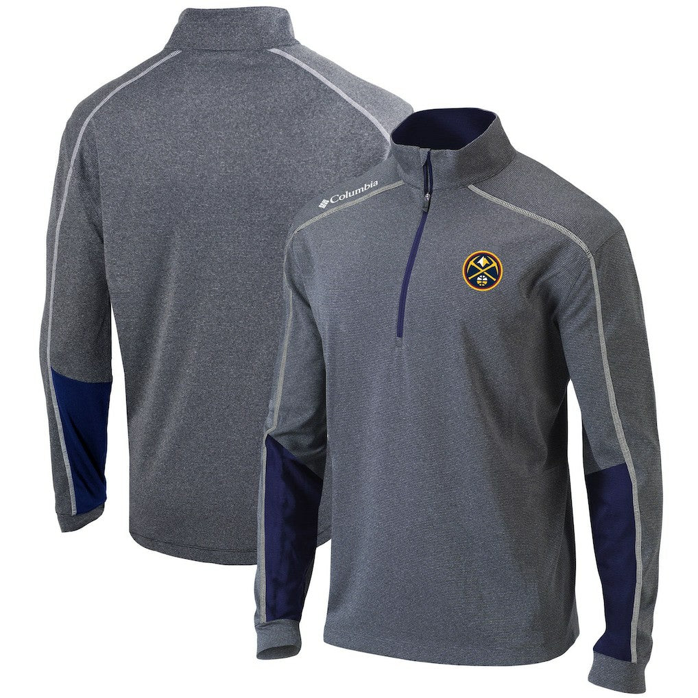 Columbia - Denver Nuggets Omni-Wick Shotgun 2.0 Quarter-Zip Pullover Top - Heathered Gray/Navy