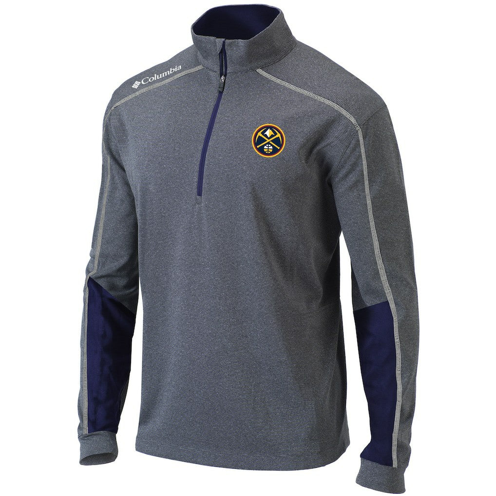 Columbia - Denver Nuggets Omni-Wick Shotgun 2.0 Quarter-Zip Pullover Top - Heathered Gray/Navy