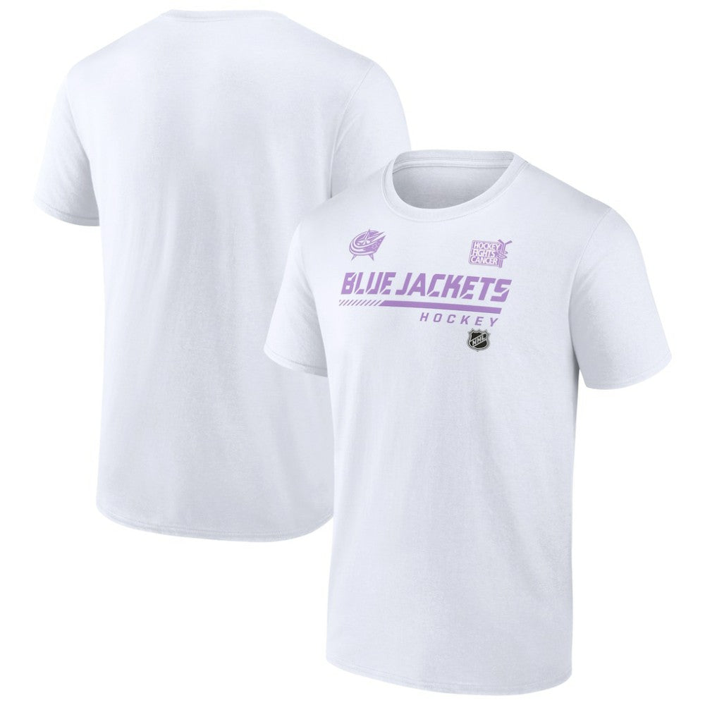 Columbus Blue Jackets - NHL Hockey Fights Cancer T-Shirt White