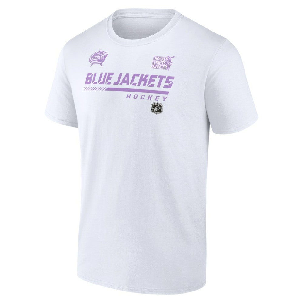 Columbus Blue Jackets - NHL Hockey Fights Cancer T-Shirt White