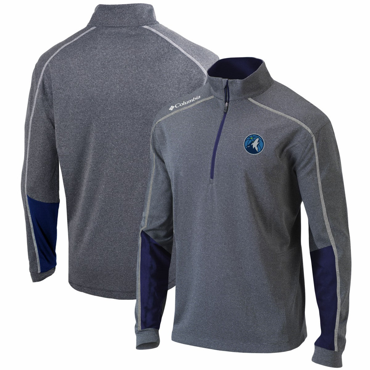 Columbia - Minnesota Timberwolves Omni-Wick Shotgun 2.0 Quarter-Zip Pullover Top - Heathered Gray/Navy