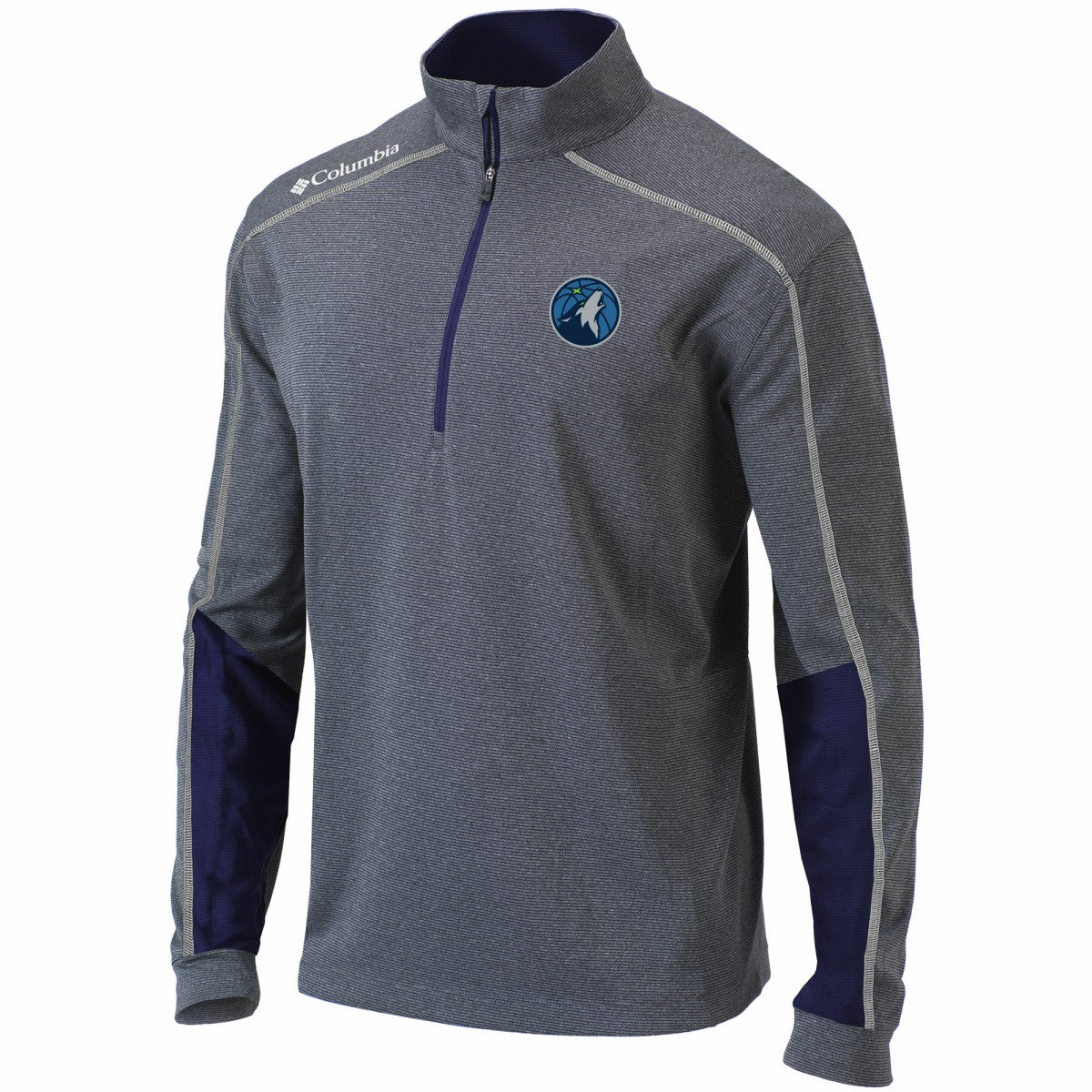 Columbia - Minnesota Timberwolves Omni-Wick Shotgun 2.0 Quarter-Zip Pullover Top - Heathered Gray/Navy