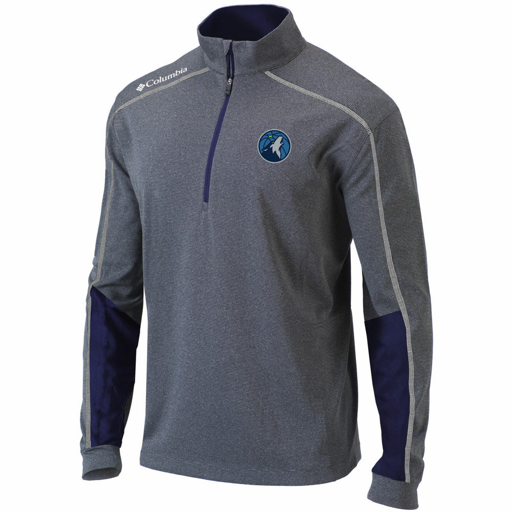 Columbia - Minnesota Timberwolves Omni-Wick Shotgun 2.0 Quarter-Zip Pullover Top - Heathered Gray/Navy