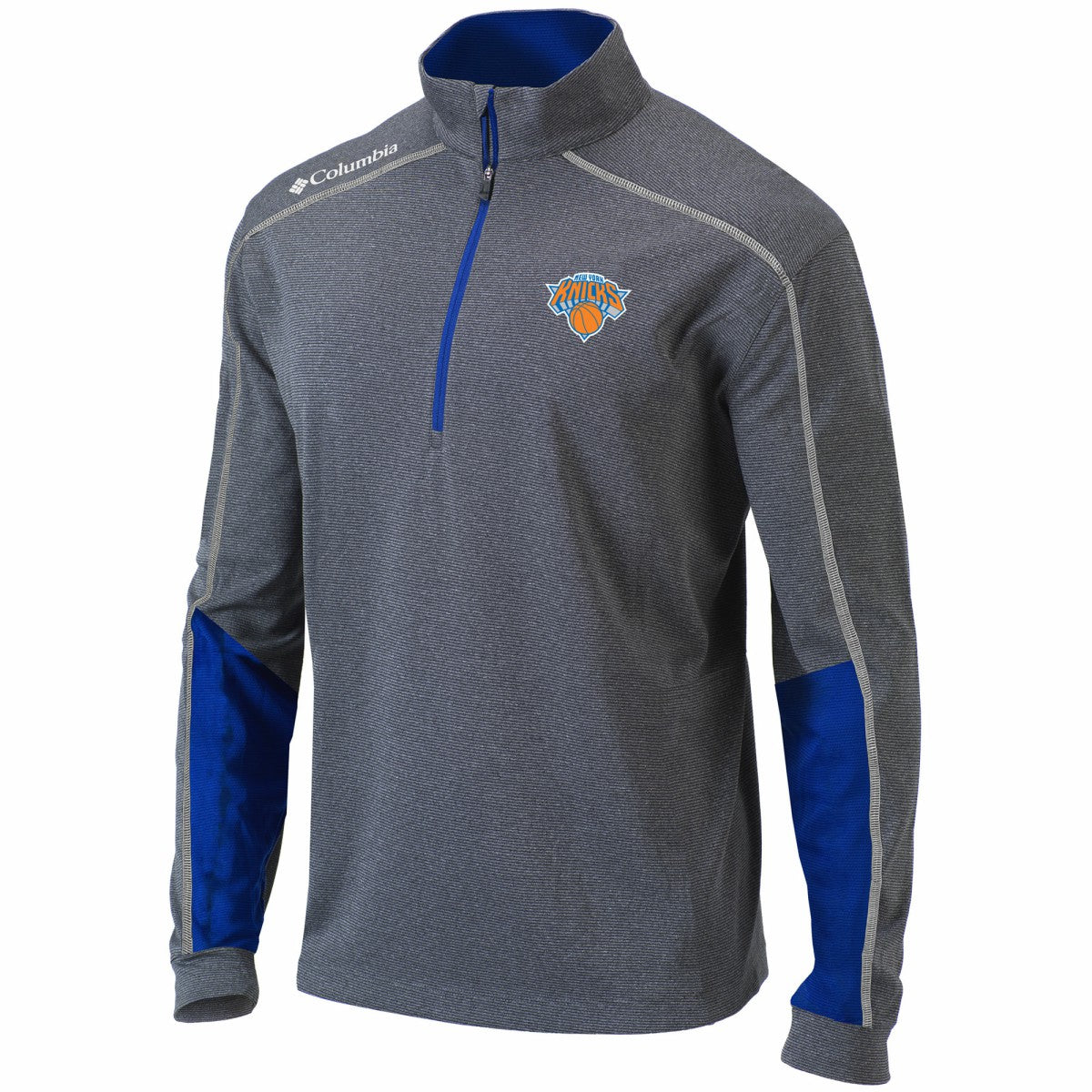 Columbia - New York Knicks Omni-Wick Shotgun 2.0 Quarter-Zip Pullover Top - Heathered Gray/Blue