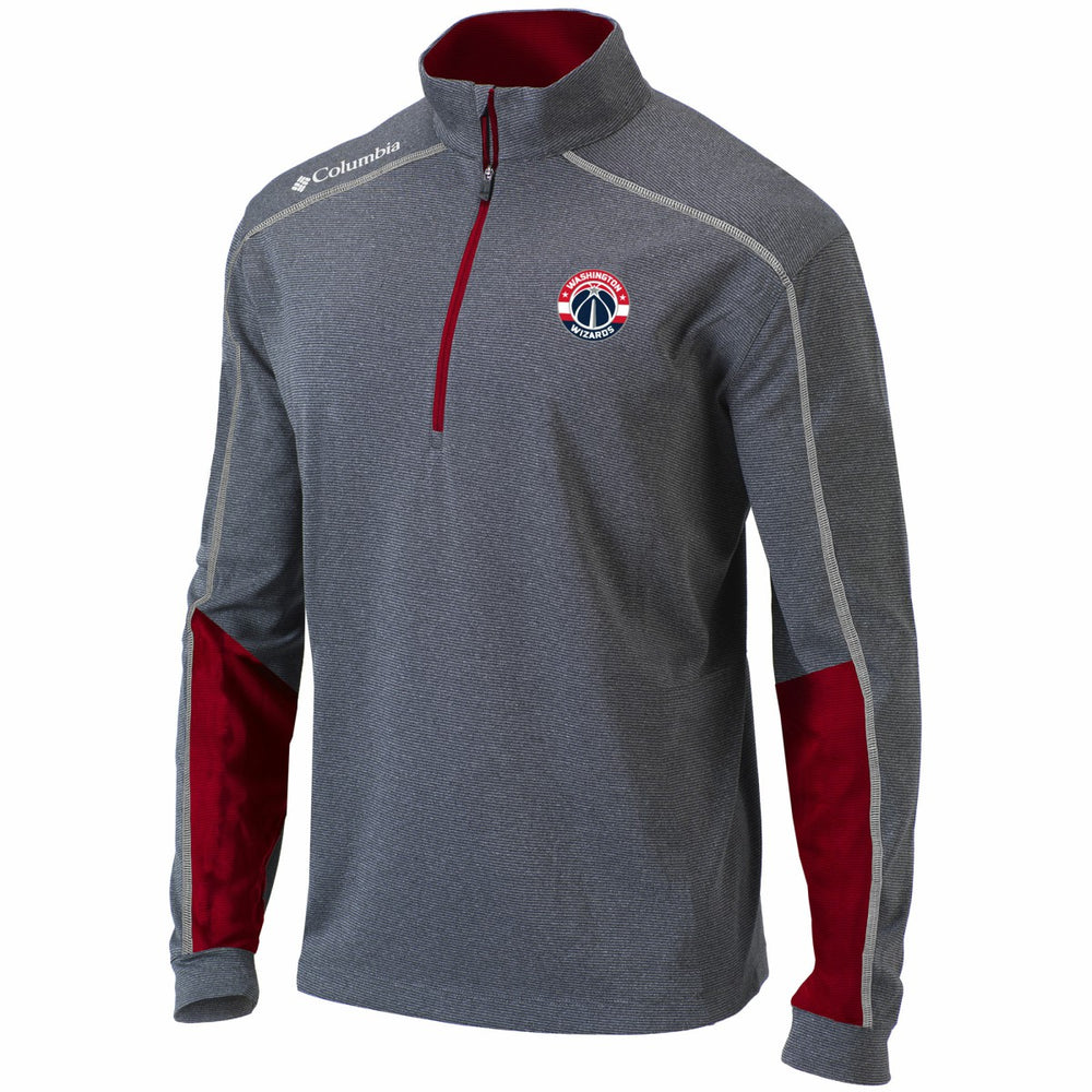 Columbia - Washington Wizards Omni-Wick Shotgun 2.0 Quarter-Zip Pullover Top - Heathered Gray/Red