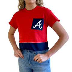 Atlanta Braves Refried Apparel Women's Cropped T-Shirt Lifestyle