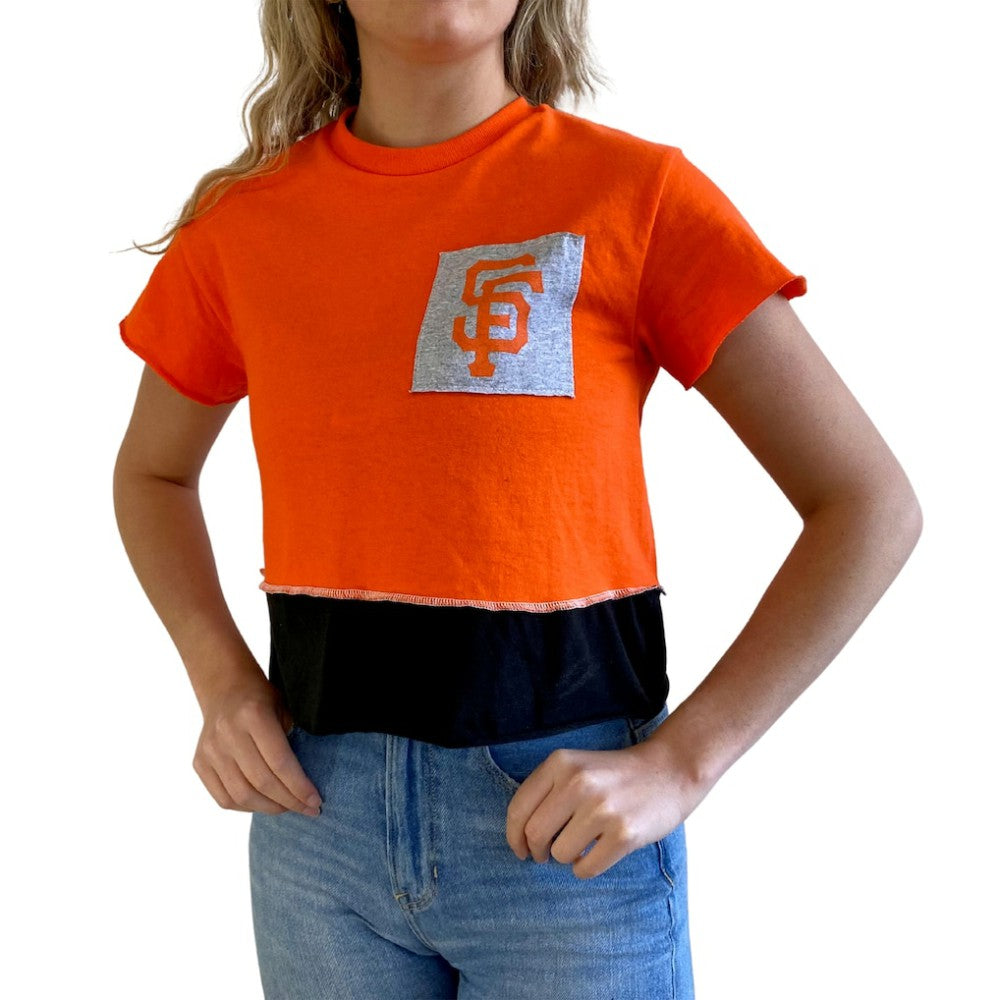 San Francisco Giants Refried Apparel Women's Cropped T-Shirt Lifestyle
