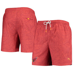 Arizona Cardinals Team Naples Layered Leaves Swim Trunks Cardinal - Tommy Bahama