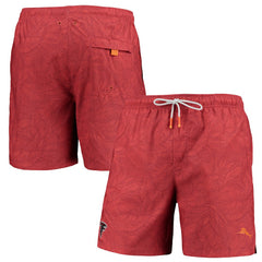 Atlanta Falcons Naples Layered Leaves Swim Trunks Red - Tommy Bahama