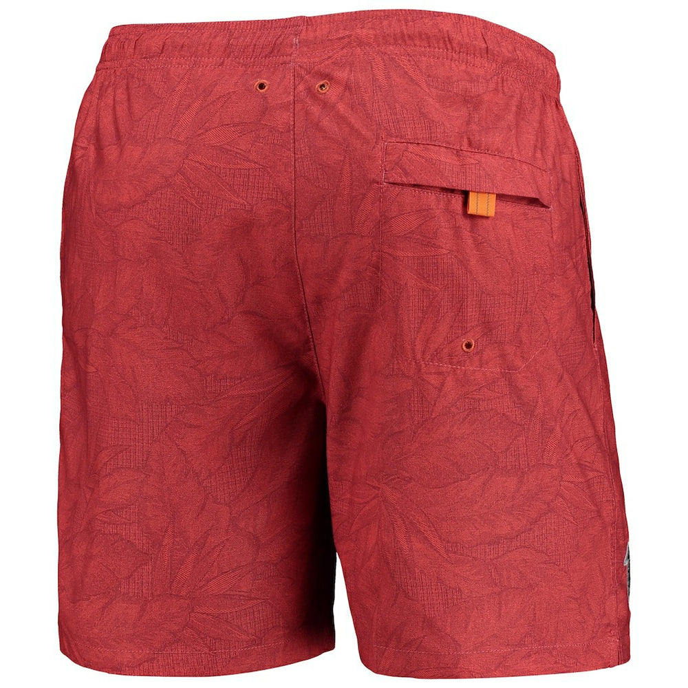 Atlanta Falcons Naples Layered Leaves Swim Trunks Red - Tommy Bahama