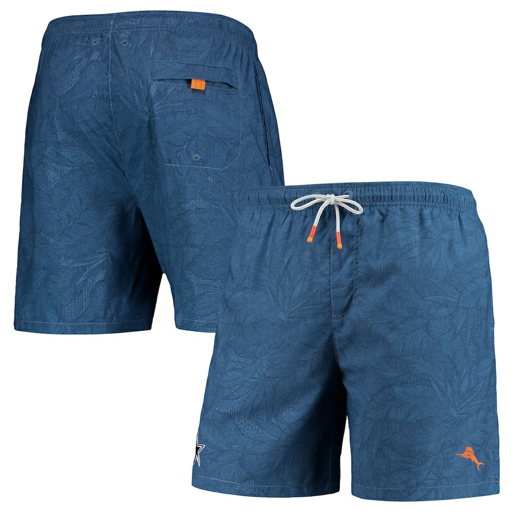 Dallas Cowboys Naples Layered Leaves Swim Trunks Navy - Tommy Bahama