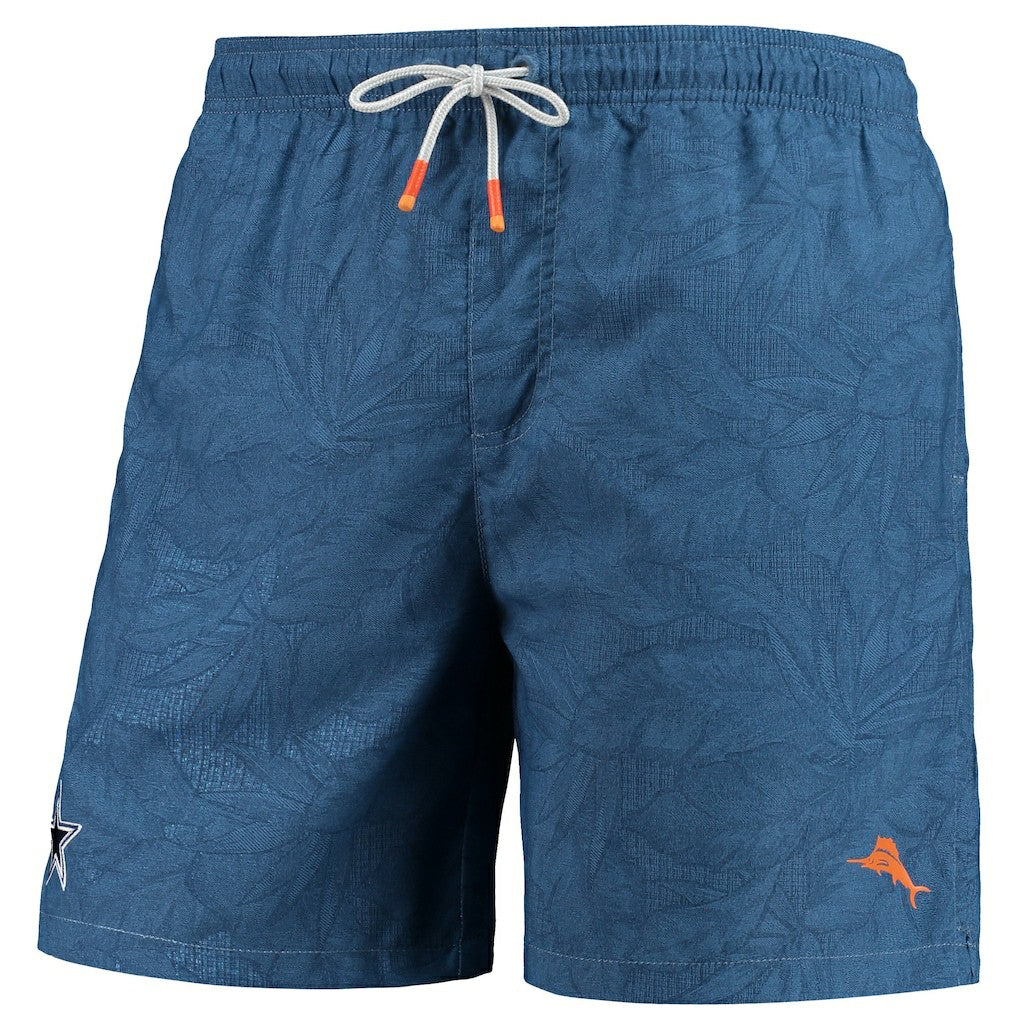 Dallas Cowboys Naples Layered Leaves Swim Trunks Navy - Tommy Bahama