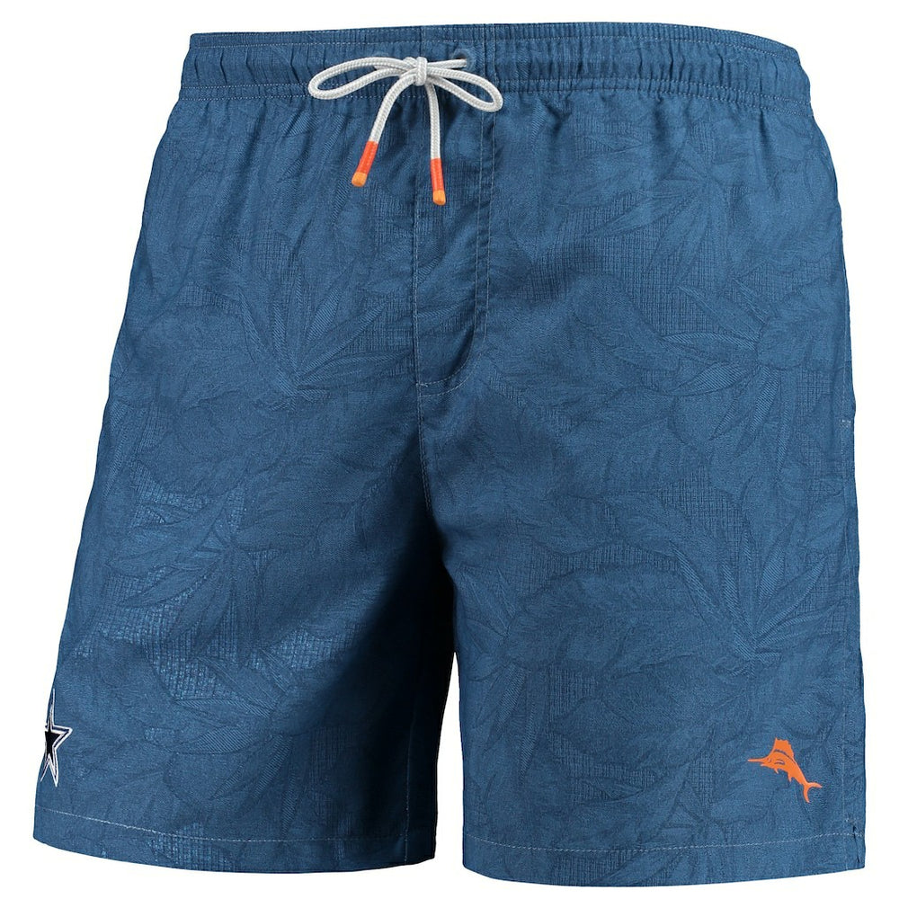 Dallas Cowboys Naples Layered Leaves Swim Trunks Navy - Tommy Bahama