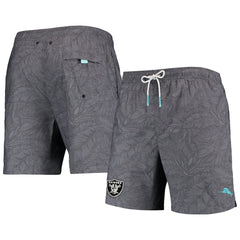 Las Vegas Raiders Naples Layered Leaves Swim Trunks Black - Tommy Bahama