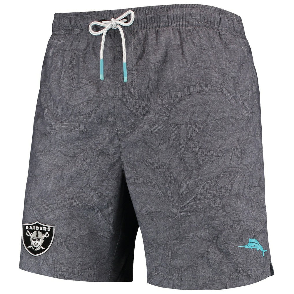 Las Vegas Raiders Naples Layered Leaves Swim Trunks Black - Tommy Bahama