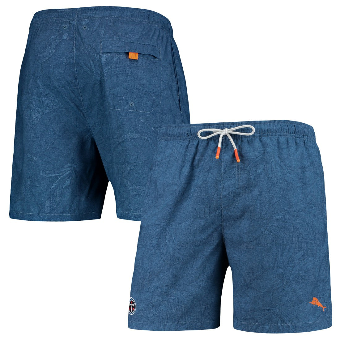 Tennessee Titans Naples Layered Leaves Swim Trunks Navy - Tommy Bahama