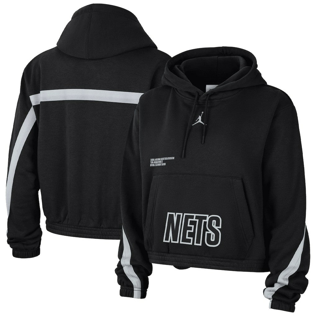 NBA - Brooklyn Nets Jordan Brand Women's Courtside Statement Edition Pullover Hoodie - Black