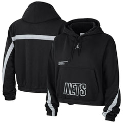 NBA - Brooklyn Nets Jordan Brand Women's Courtside Statement Edition Pullover Hoodie - Black
