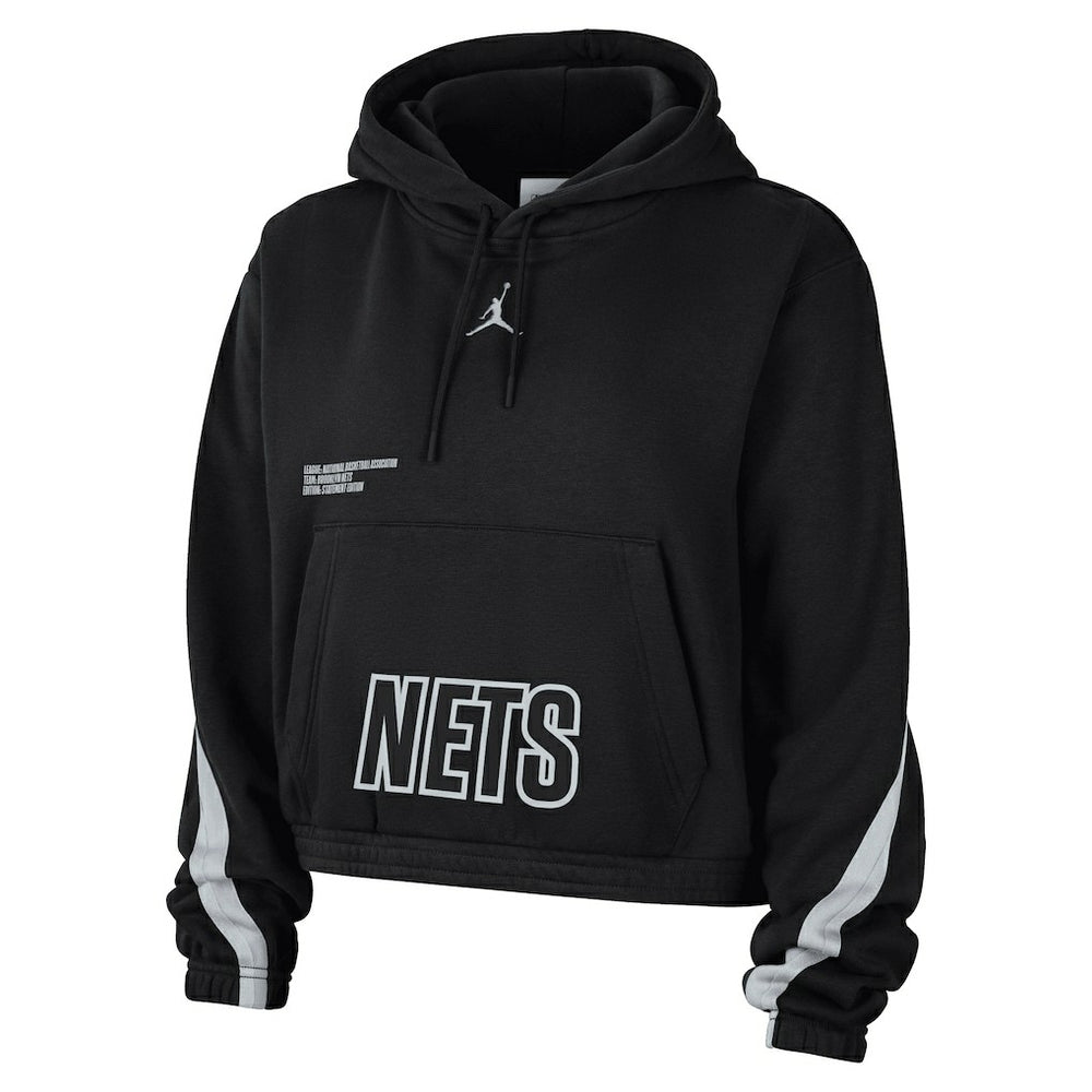 NBA - Brooklyn Nets Jordan Brand Women's Courtside Statement Edition Pullover Hoodie - Black