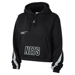 NBA - Brooklyn Nets Jordan Brand Women's Courtside Statement Edition Pullover Hoodie - Black